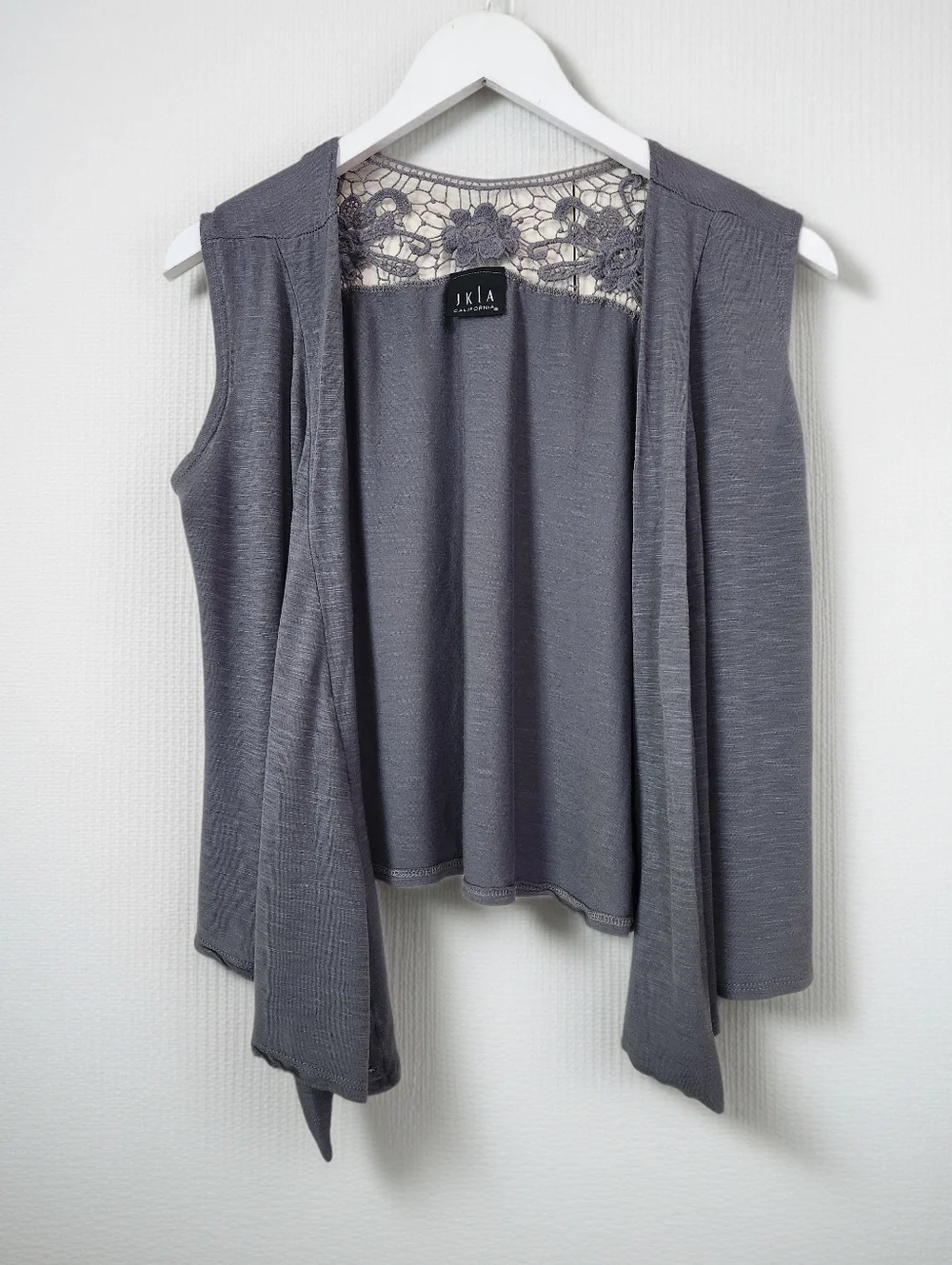 JKLA California Gray Open Front Cardigan/Vest Size Large